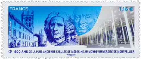 Timbre : 800 ans Faculté Médecine Montpellier