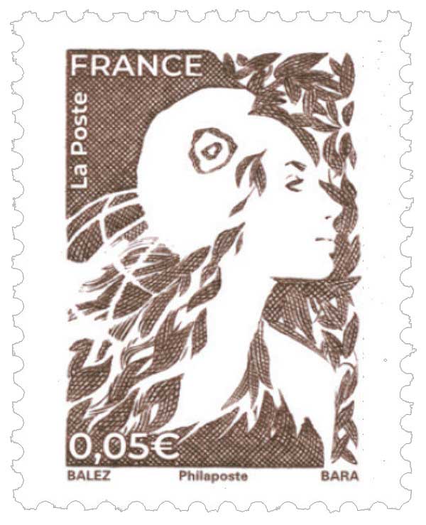 Timbre :  Type Marianne de l'Avenir 0.5 € - Bistre