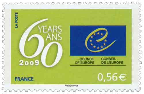 Timbre : Conseil de l’Europe 60 ans / Council of Europe 60 years/ans
