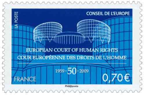 Timbre : Conseil de l’Europe (European court of human rights) Cour européenne des droits de l’homme 1959-50-2009