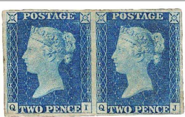 Timbres One Penny Black et Two Pence Bleu - 1840